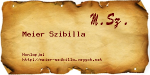 Meier Szibilla névjegykártya